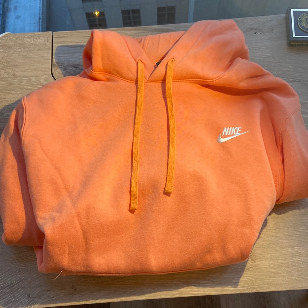orange very soft nike sweatshirt
